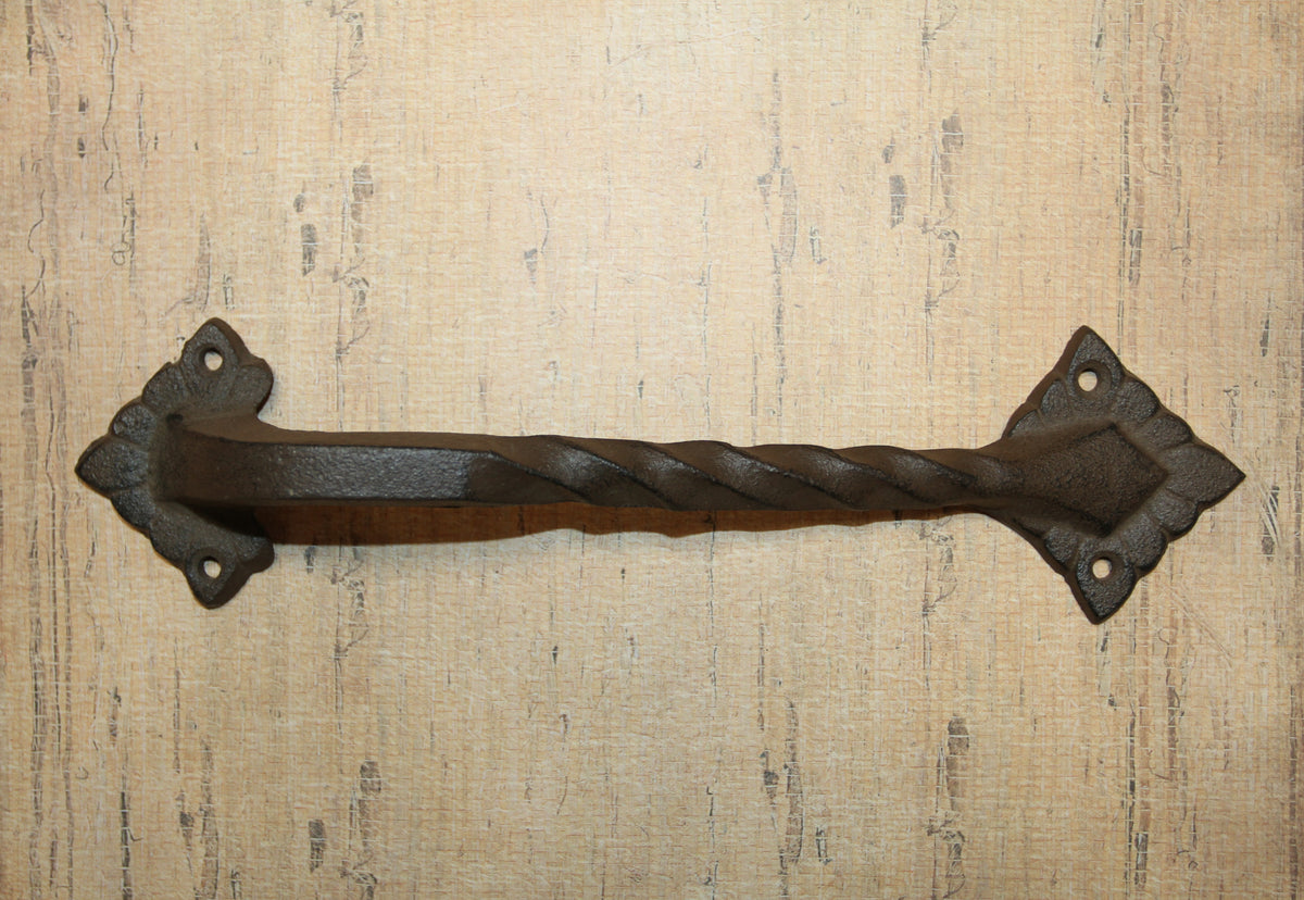 1-LARGE Gate Handle,Twisted Metal Design,Country Decor,Wood Door Pull,Gifts, HW-48