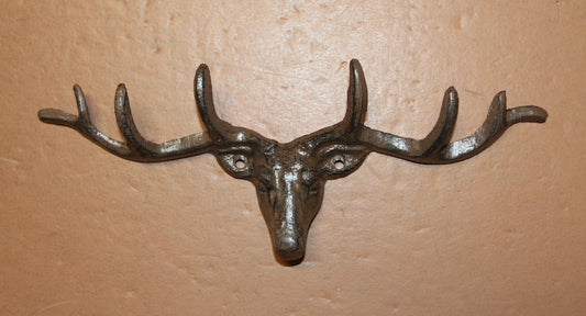 1-Large Wall Hook,DEER ANTLER RACK, 6 Useful Hooks,Western Decor,Hunting Accents, W-73
