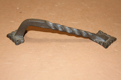 1-LARGE Gate Handle,Twisted Metal Design,Country Decor,Wood Door Pull,Gifts, HW-48