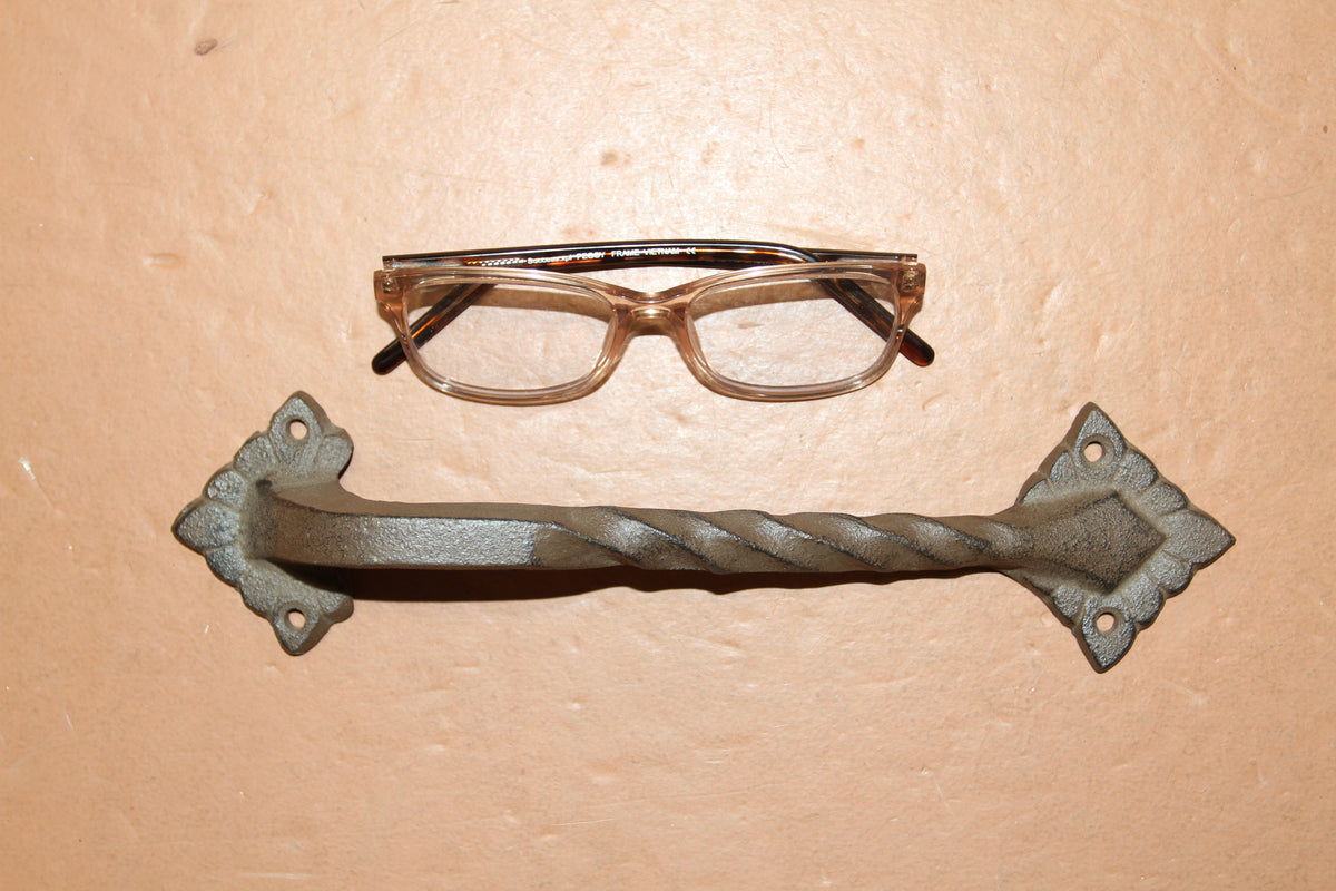 1-LARGE Gate Handle,Twisted Metal Design,Country Decor,Wood Door Pull,Gifts, HW-48