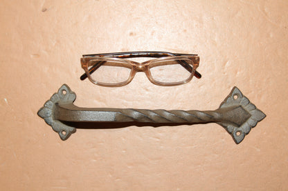 1-LARGE Gate Handle,Twisted Metal Design,Country Decor,Wood Door Pull,Gifts, HW-48