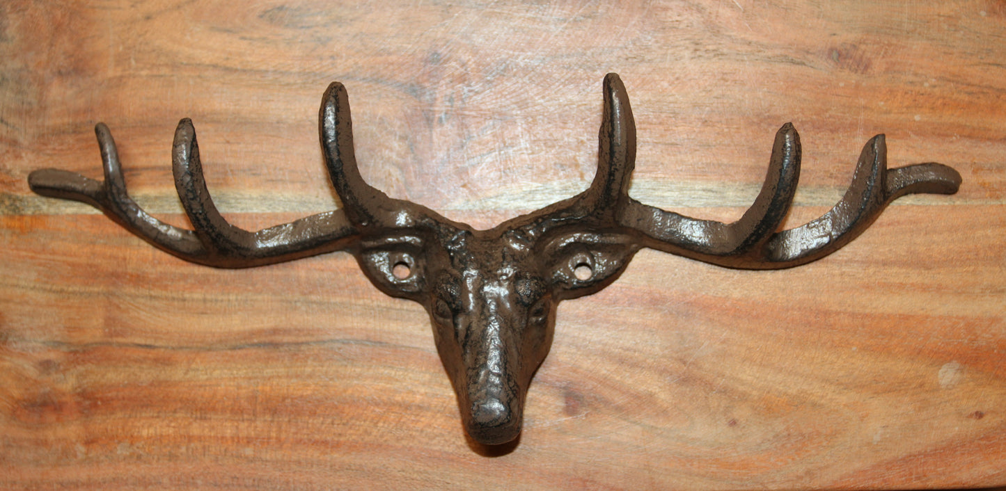 1-Large Wall Hook,DEER ANTLER RACK, 6 Useful Hooks,Western Decor,Hunting Accents, W-73
