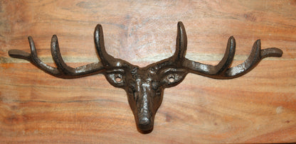1-Large Wall Hook,DEER ANTLER RACK, 6 Useful Hooks,Western Decor,Hunting Accents, W-73