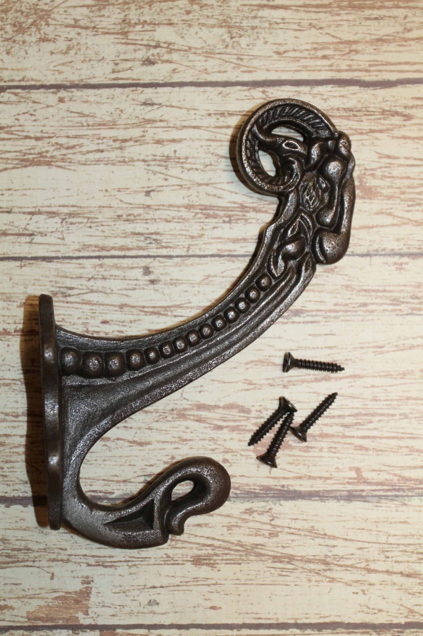 2-Large Double Wall Hooks,Elegant Victorian Design,Hanging Storage Solution,Free Ship,N-50A