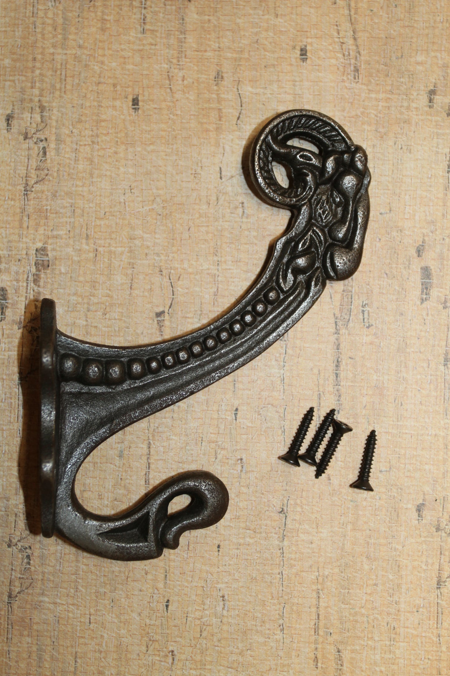 2-Large Double Wall Hooks,Elegant Victorian Design,Hanging Storage Solution,Free Ship,N-50A