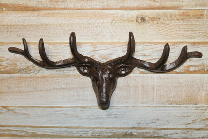 1-Large Wall Hook,DEER ANTLER RACK, 6 Useful Hooks,Western Decor,Hunting Accents, W-73