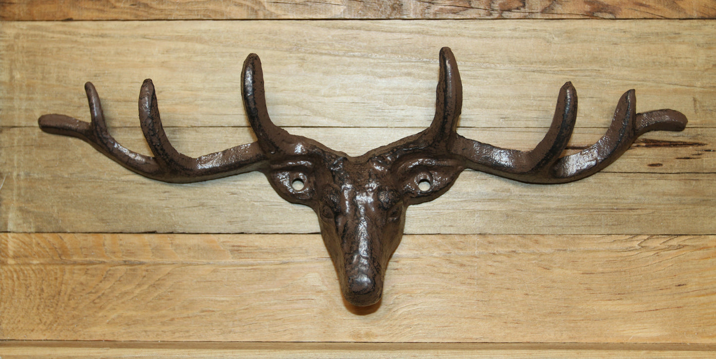 1-Large Wall Hook,DEER ANTLER RACK, 6 Useful Hooks,Western Decor,Hunting Accents, W-73