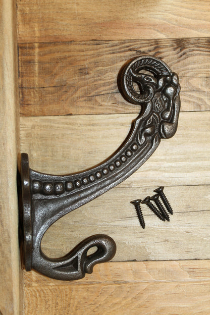 2-Large Double Wall Hooks,Elegant Victorian Design,Hanging Storage Solution,Free Ship,N-50A