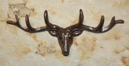 1-Large Wall Hook,DEER ANTLER RACK, 6 Useful Hooks,Western Decor,Hunting Accents, W-73