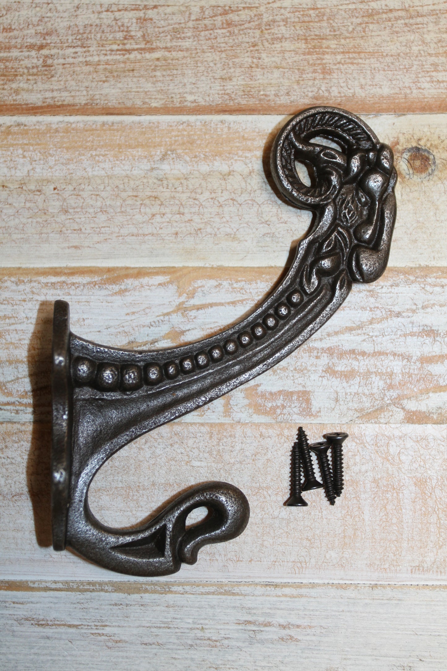 2-Large Double Wall Hooks,Elegant Victorian Design,Hanging Storage Solution,Free Ship,N-50A