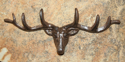 1-Large Wall Hook,DEER ANTLER RACK, 6 Useful Hooks,Western Decor,Hunting Accents, W-73