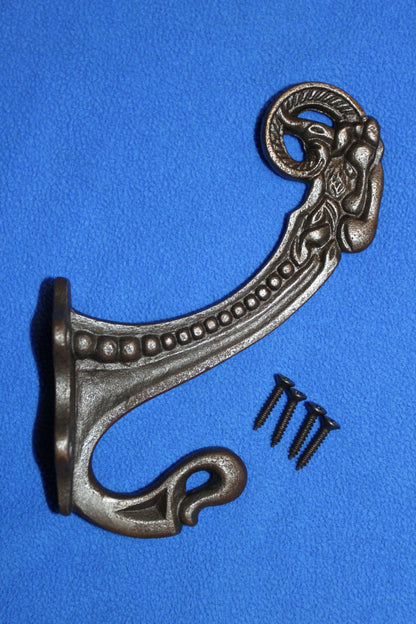 2-Large Double Wall Hooks,Elegant Victorian Design,Hanging Storage Solution,Free Ship,N-50A