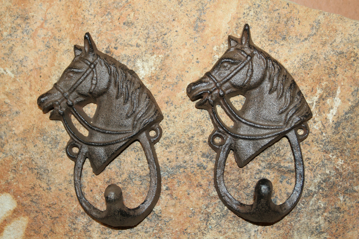 2-Wall Hooks,HORSE HEAD,Gifts,Country Ranch Style,Equestrian Decor,Gifts,W-8