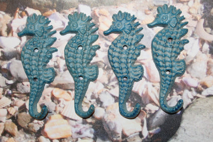 WALL HOOKS, Coastal Living Seahorse Wall Hook, Cast Iron 5 3/4 inches, Free Ship N-02