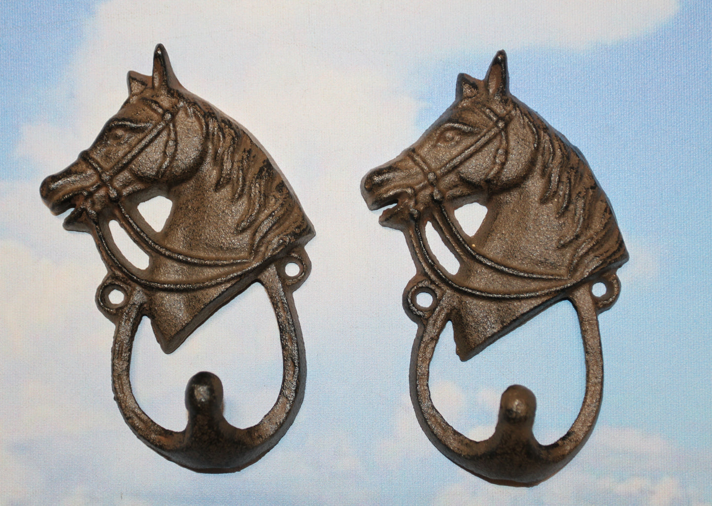 2-Wall Hooks,HORSE HEAD,Gifts,Country Ranch Style,Equestrian Decor,Gifts,W-8