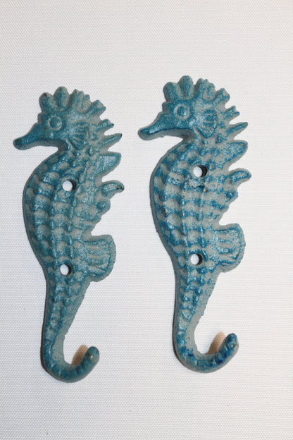 WALL HOOKS, Coastal Living Seahorse Wall Hook, Cast Iron 5 3/4 inches, Free Ship N-02
