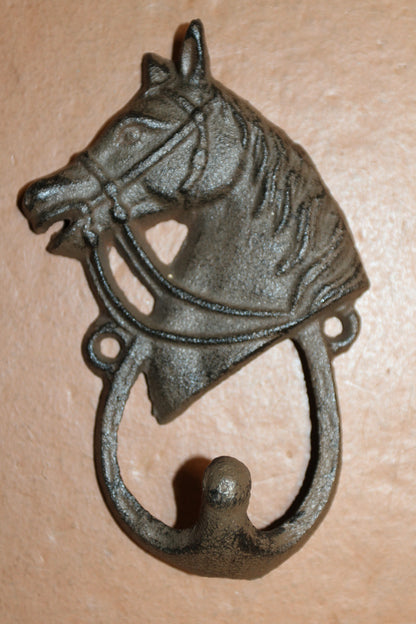 2-Wall Hooks,HORSE HEAD,Gifts,Country Ranch Style,Equestrian Decor,Gifts,W-8