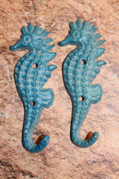 WALL HOOKS, Coastal Living Seahorse Wall Hook, Cast Iron 5 3/4 inches, Free Ship N-02