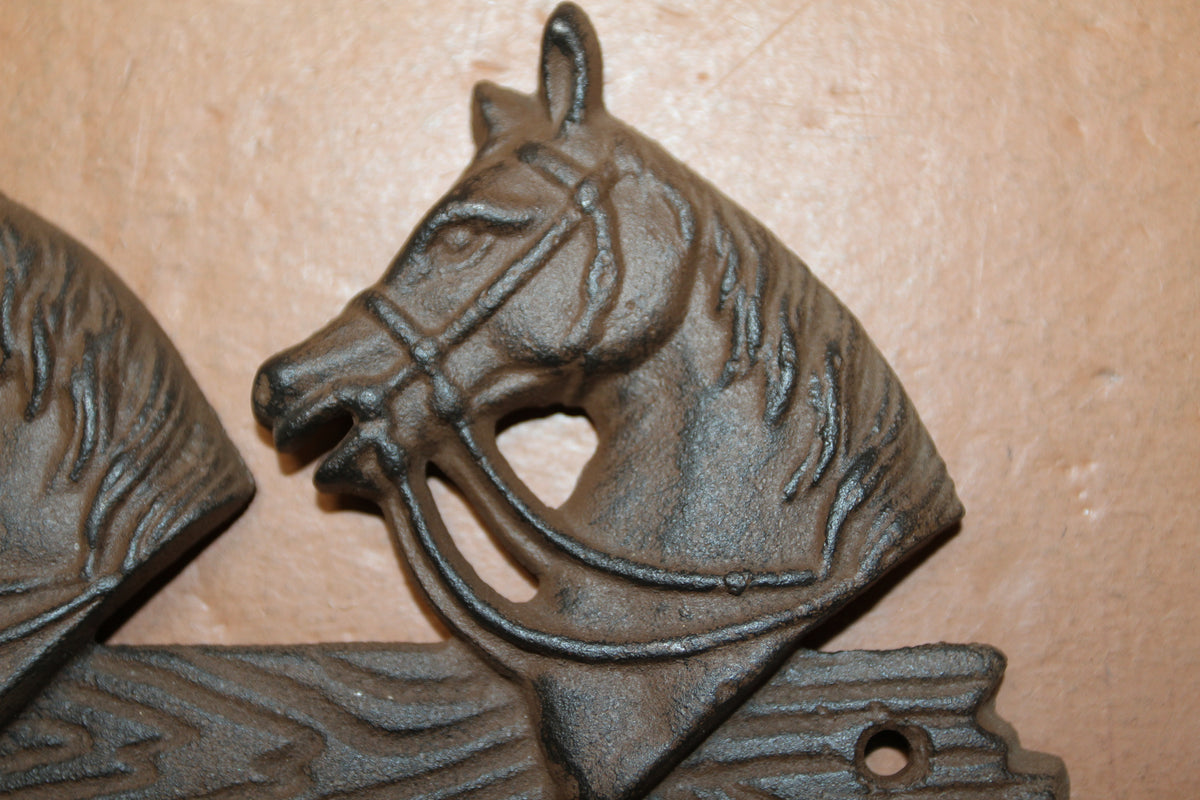 2-Detailed Horse Head Double Wall Hooks,Gifts,Country Look,Ranch Accents,W-60