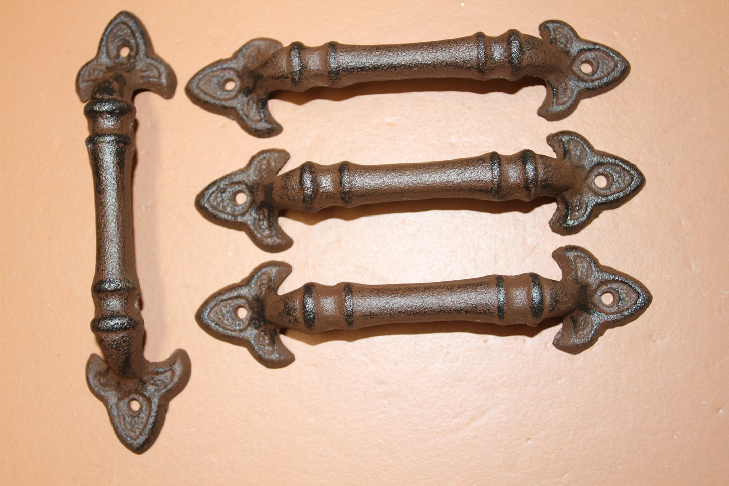 HW-10, 2-HANDLES,Fleur De LIs Design,French Country Decor,Kitchen Hardware,Dresser Pulls