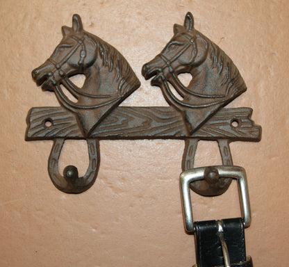 2-Detailed Horse Head Double Wall Hooks,Gifts,Country Look,Ranch Accents,W-60