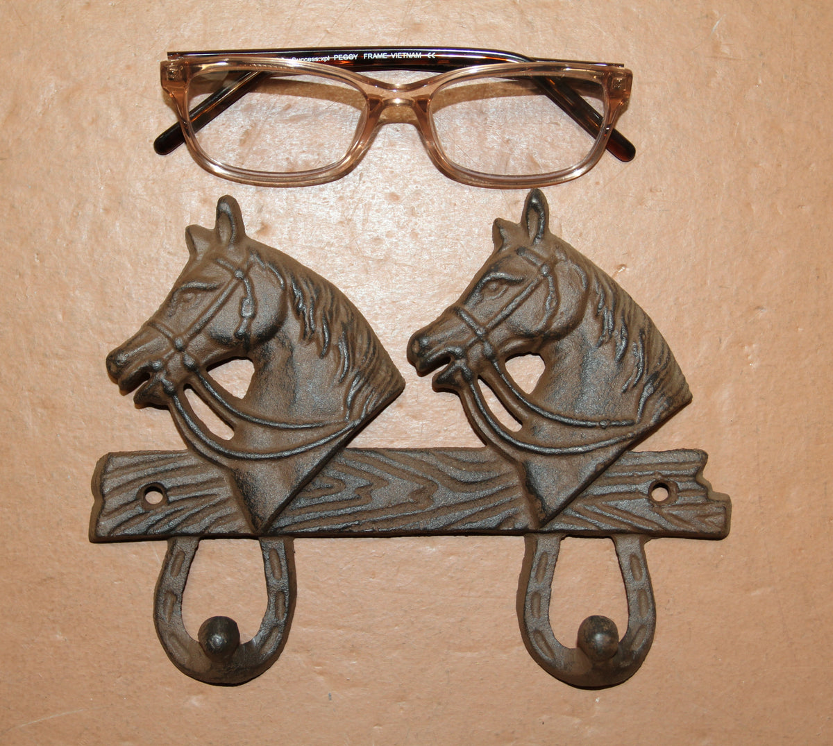 2-Detailed Horse Head Double Wall Hooks,Gifts,Country Look,Ranch Accents,W-60