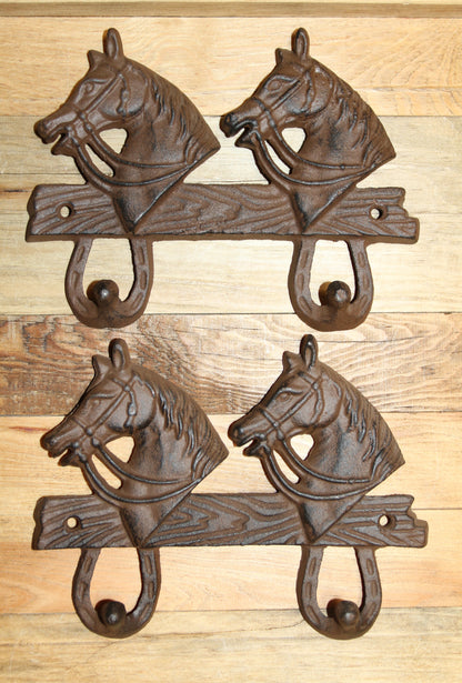 2-Detailed Horse Head Double Wall Hooks,Gifts,Country Look,Ranch Accents,W-60