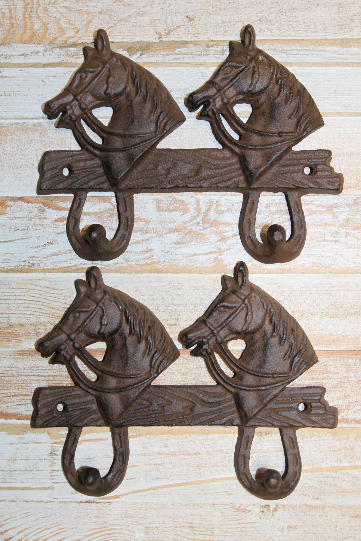 2-Detailed Horse Head Double Wall Hooks,Gifts,Country Look,Ranch Accents,W-60