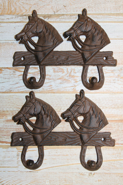 2-Detailed Horse Head Double Wall Hooks,Gifts,Country Look,Ranch Accents,W-60