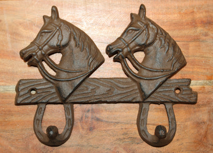 2-Detailed Horse Head Double Wall Hooks,Gifts,Country Look,Ranch Accents,W-60