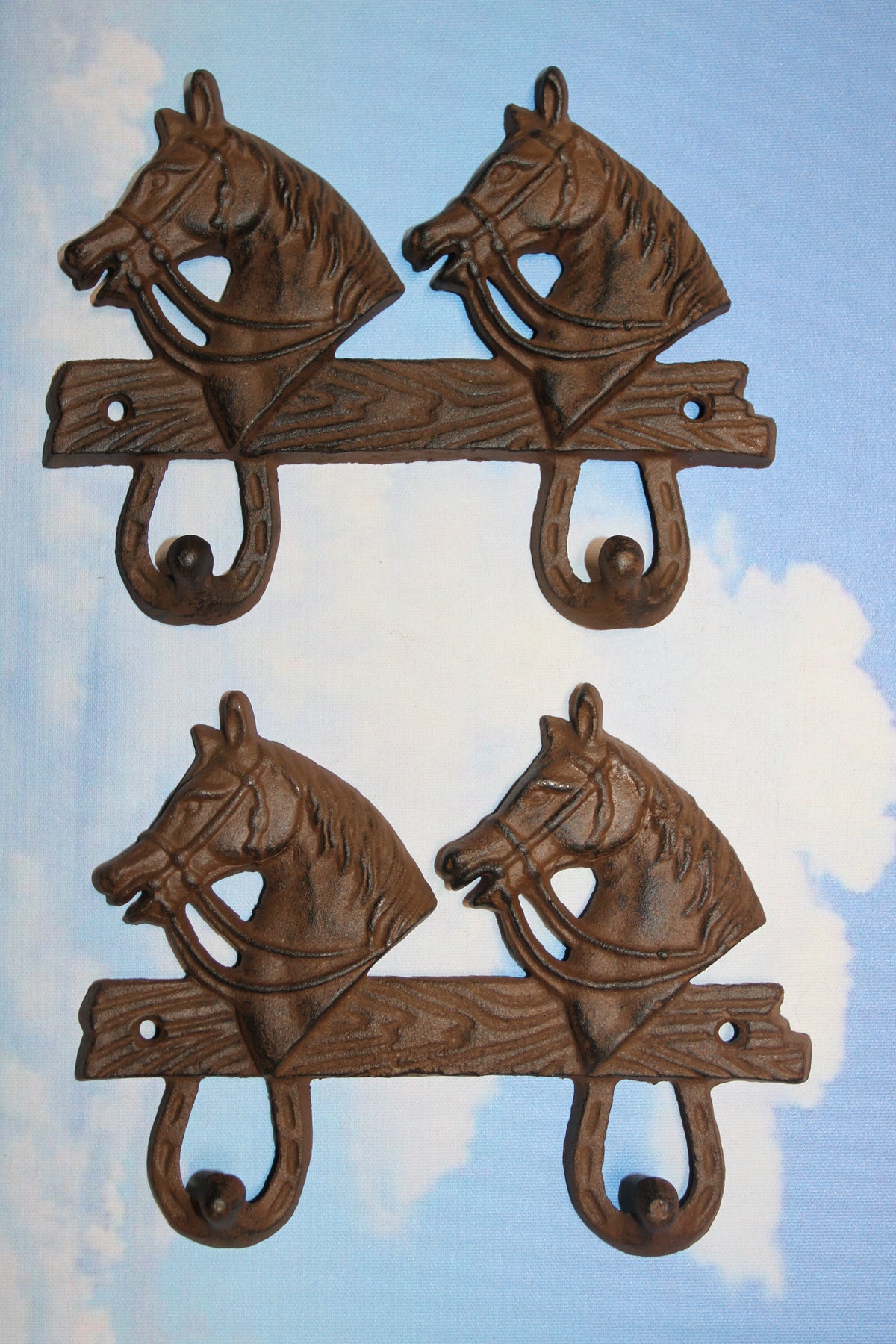 2-Detailed Horse Head Double Wall Hooks,Gifts,Country Look,Ranch Accents,W-60