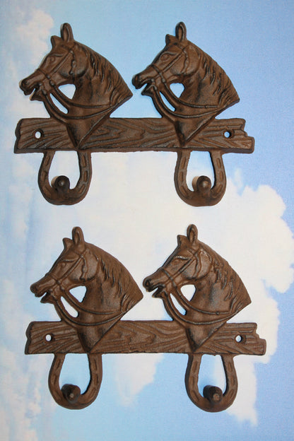 2-Detailed Horse Head Double Wall Hooks,Gifts,Country Look,Ranch Accents,W-60