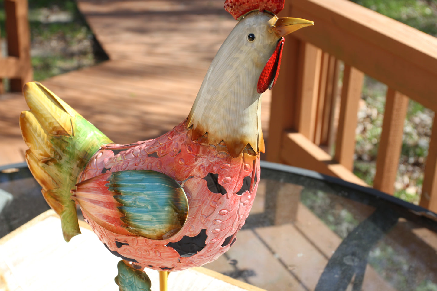 Miss Penny - Multi-Colored Non Tipsy Chicken, High End Glossy Finish, Farm House Decor, T-224