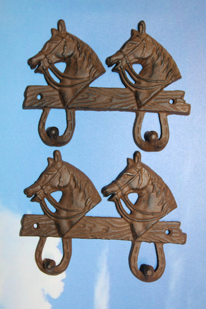 2-Detailed Horse Head Double Wall Hooks,Gifts,Country Look,Ranch Accents,W-60