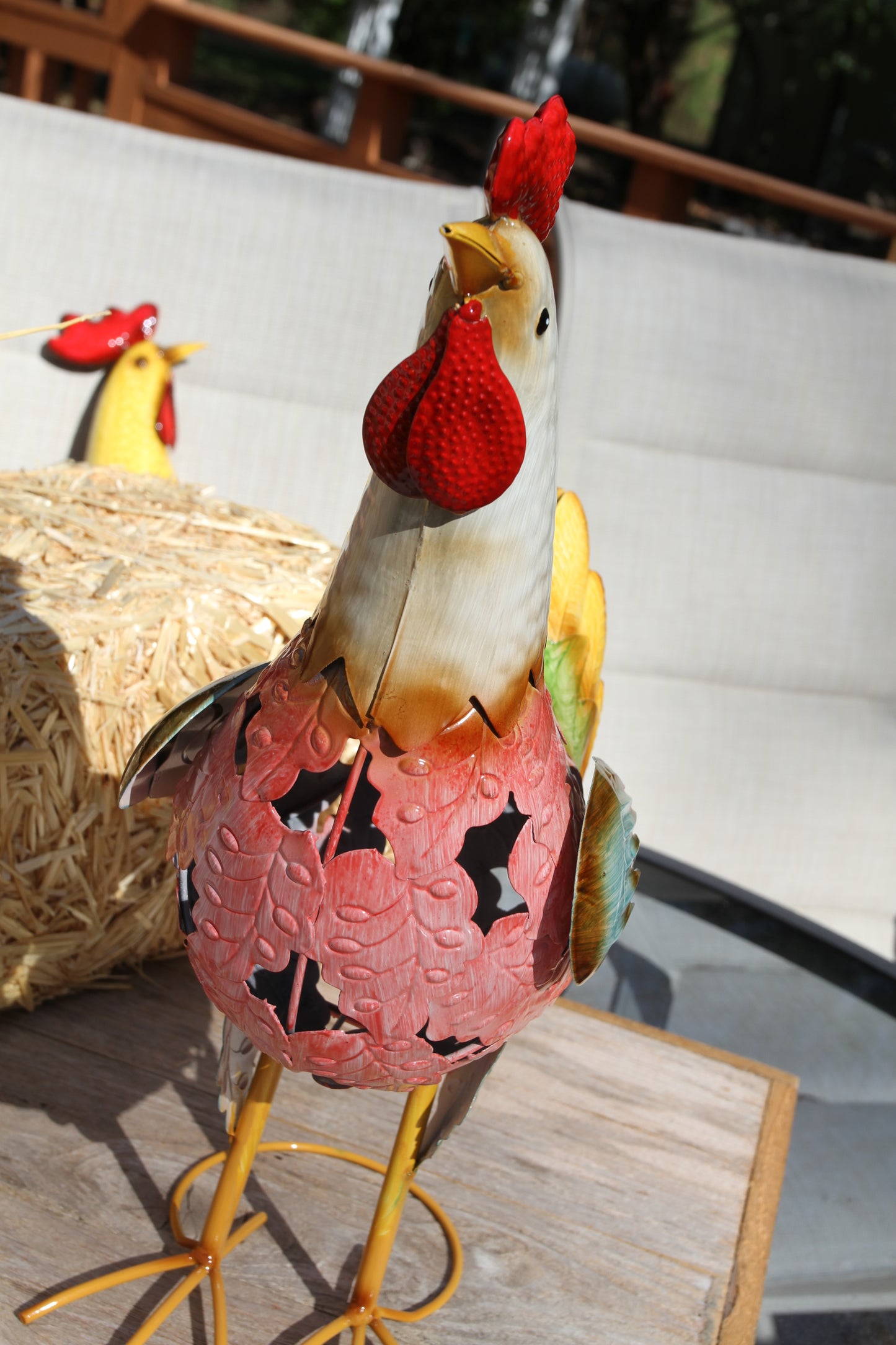 Miss Penny - Multi-Colored Non Tipsy Chicken, High End Glossy Finish, Farm House Decor, T-224