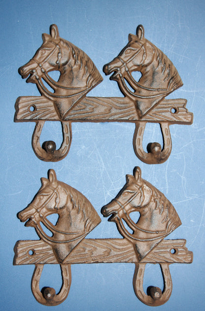 2-Detailed Horse Head Double Wall Hooks,Gifts,Country Look,Ranch Accents,W-60