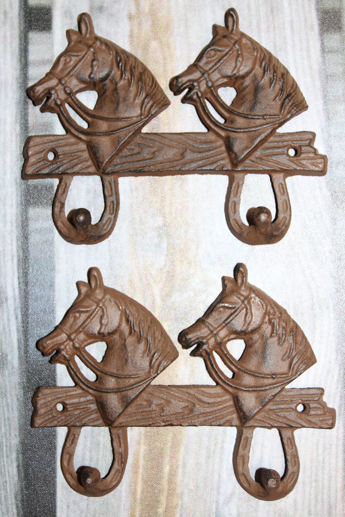 2-Detailed Horse Head Double Wall Hooks,Gifts,Country Look,Ranch Accents,W-60