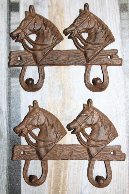 2-Detailed Horse Head Double Wall Hooks,Gifts,Country Look,Ranch Accents,W-60