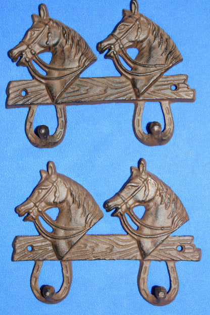 2-Detailed Horse Head Double Wall Hooks,Gifts,Country Look,Ranch Accents,W-60