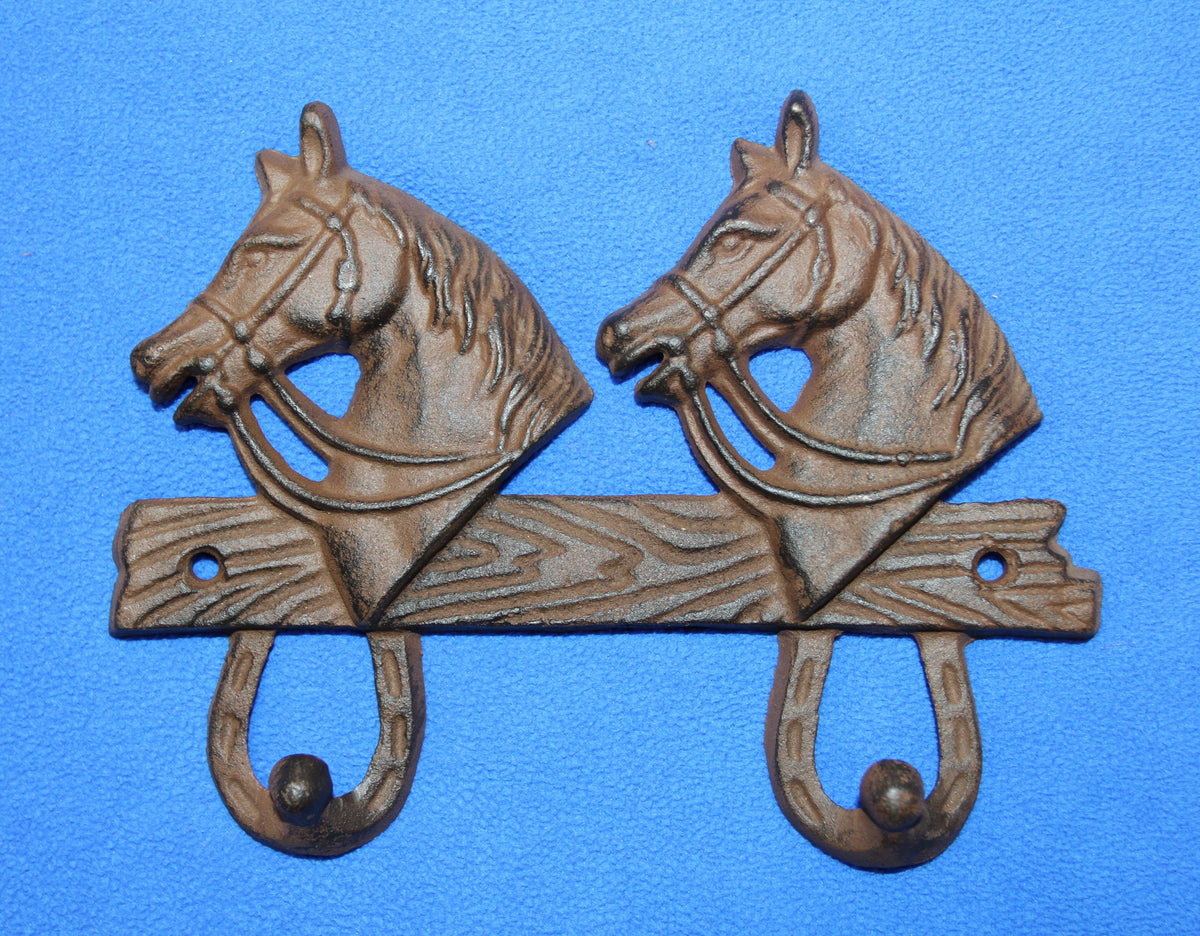 2-Detailed Horse Head Double Wall Hooks,Gifts,Country Look,Ranch Accents,W-60