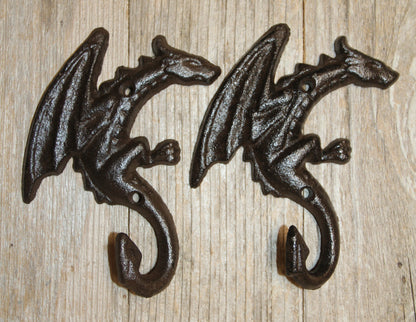 MYTHICAL DRAGONS Wall Hooks, Kids Room Decor, Christmas Gifts, Decorative Wall Hooks, Bath Decor, W-43A