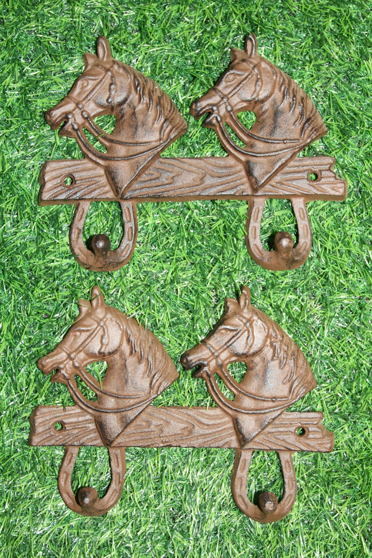 2-Detailed Horse Head Double Wall Hooks,Gifts,Country Look,Ranch Accents,W-60