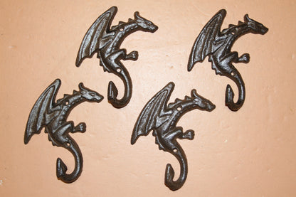 MYTHICAL DRAGONS Wall Hooks, Kids Room Decor, Christmas Gifts, Decorative Wall Hooks, Bath Decor, W-43A