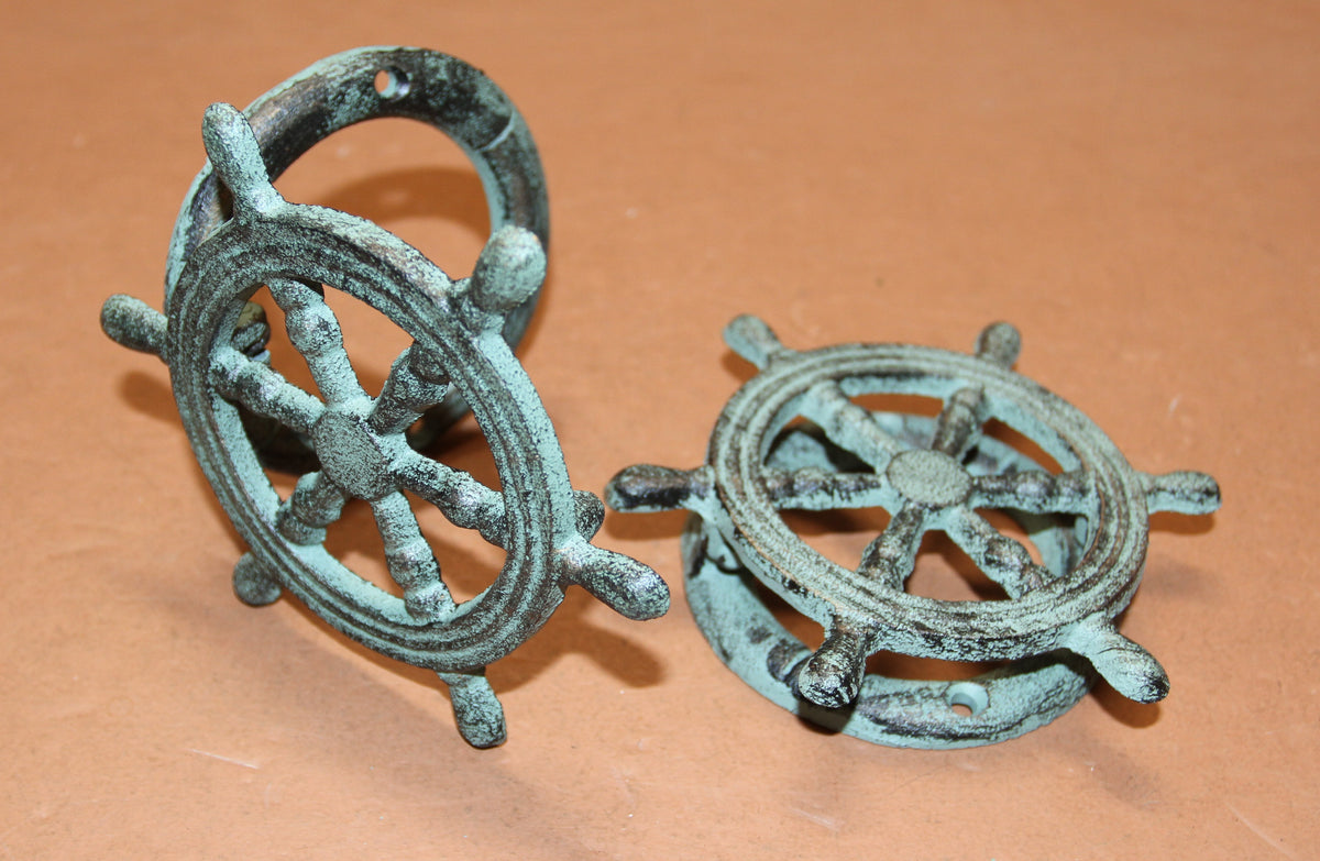 1-SHIPS WHEEL DOOR KNOCKER,Boating Decor,Nautical Accents,Solid Metal,Gifts,BL-50