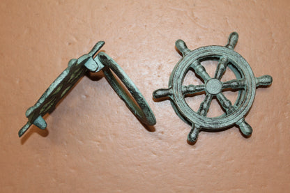 1-SHIPS WHEEL DOOR KNOCKER,Boating Decor,Nautical Accents,Solid Metal,Gifts,BL-50