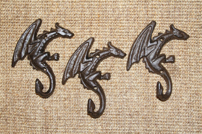 MYTHICAL DRAGONS Wall Hooks, Kids Room Decor, Christmas Gifts, Decorative Wall Hooks, Bath Decor, W-43A