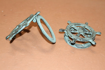 1-SHIPS WHEEL DOOR KNOCKER,Boating Decor,Nautical Accents,Solid Metal,Gifts,BL-50