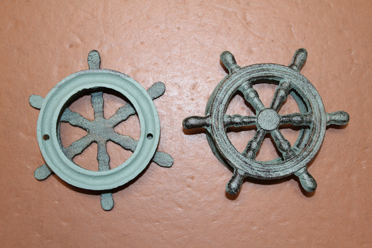 1-SHIPS WHEEL DOOR KNOCKER,Boating Decor,Nautical Accents,Solid Metal,Gifts,BL-50