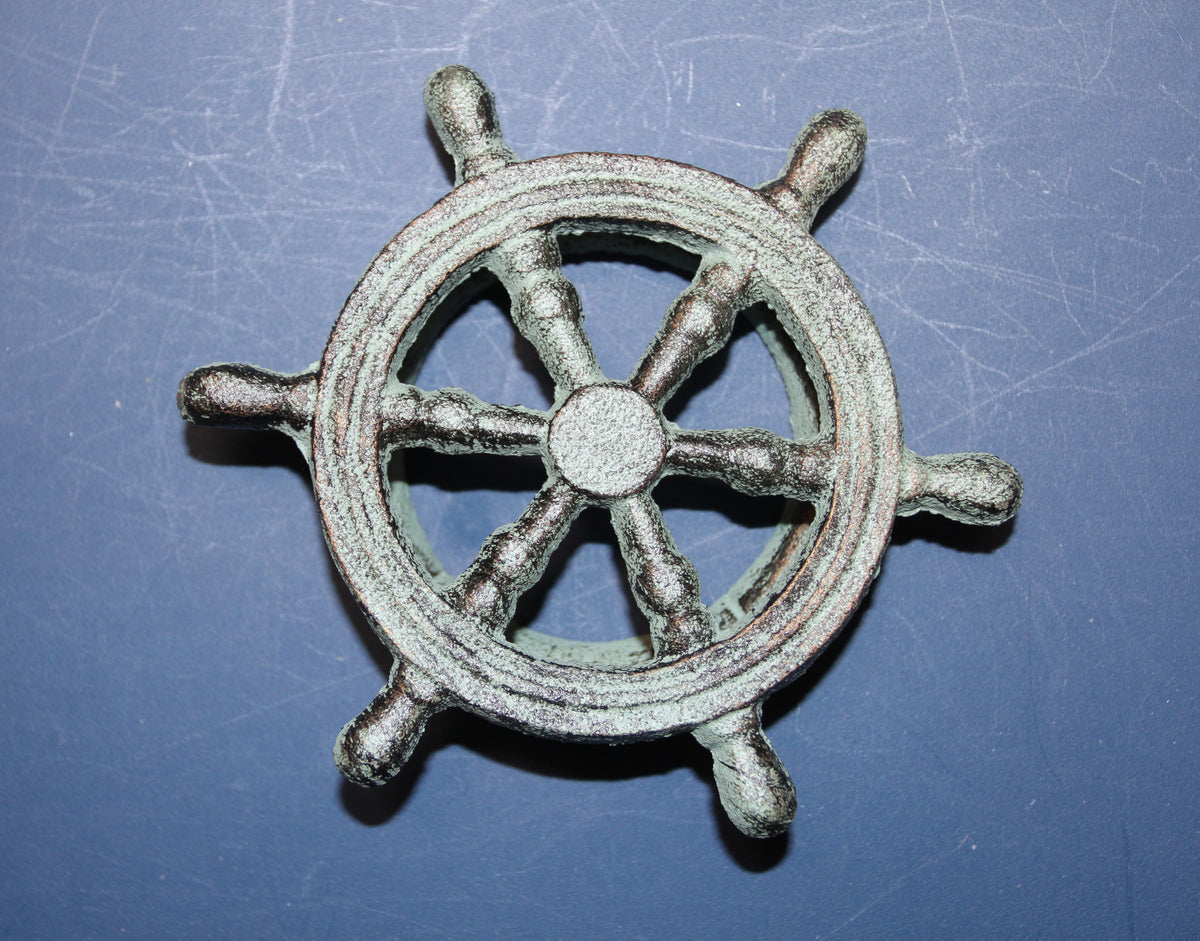 1-SHIPS WHEEL DOOR KNOCKER,Boating Decor,Nautical Accents,Solid Metal,Gifts,BL-50