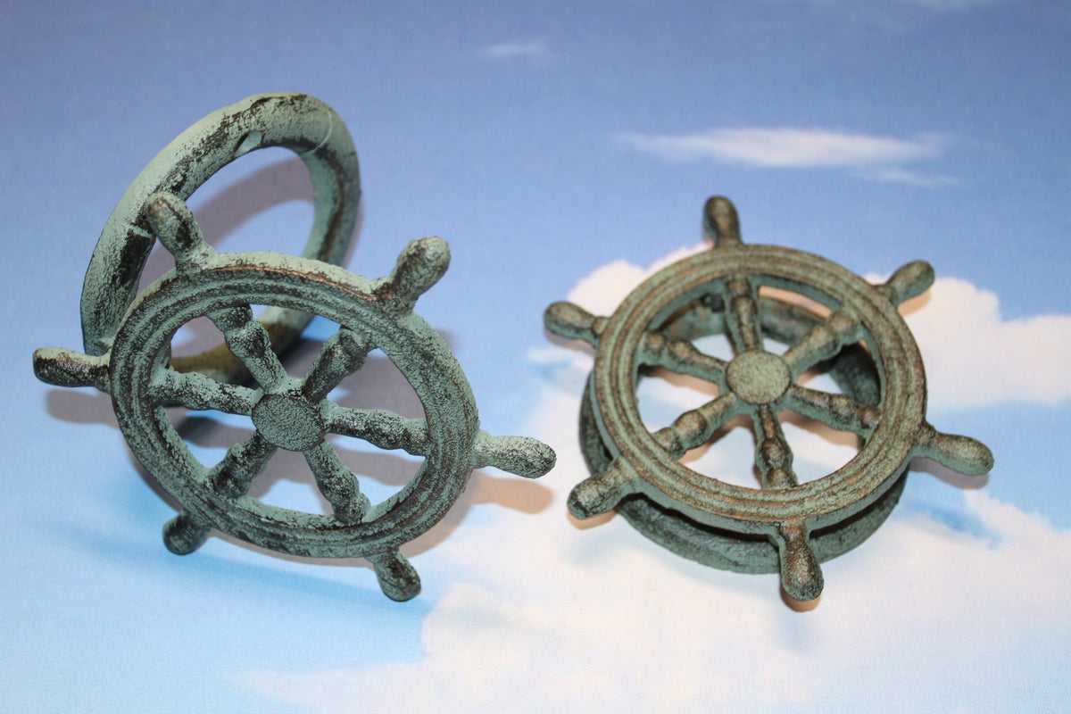 1-SHIPS WHEEL DOOR KNOCKER,Boating Decor,Nautical Accents,Solid Metal,Gifts,BL-50